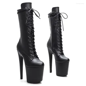 Buty taneczne Laijianjinxia 20 cm/8 cali PU Górna platforma dla kobiet Party High Heels Modern Buty Mid Calf Boots 648