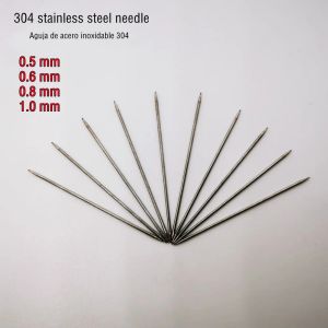 Anzóis 100pcs agulha reta de aço inoxidável 304 com extremidades pontiagudas 0,5 / 0,6 / 0,8 / 1,0 mm para gancho de lula DIY acessórios de isca de pesca