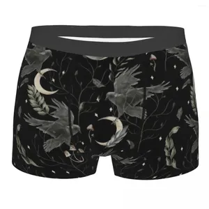 Underpants Custom Crow Moon Underwear Men Stretch Halloween Spooky Witch Boxer Briefs Shorts Panties Soft For Male