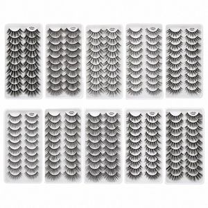 10/8/5/3 Paare Multipack 3D Nerz Les Falsche Eyeles Handgemachte Wi Flauschige Gefälschte L Natürliche Augen Make-Up Werkzeuge Faux Eye Les 31Wg #