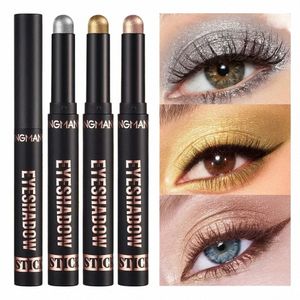 16 färger Pearlescent Eyeshadow Pencil Waterproof LG Lasting Shimmer Highligherye Shadow Eyeliner Stick Eyes Makeup Tool L6Sw#
