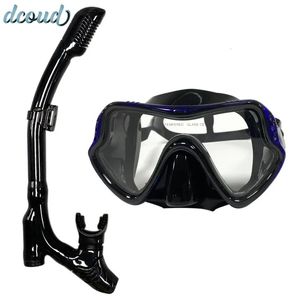 Tauchen Schnorchel Professionelle Schnorchelmaske Antifog Wasserdichte Weiche Silikonbrille UV-Brille Erwachsene Set Scuba 240321