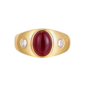 Französische Nische Vintage Wine Red Zirkon Ring für Frauen High-End-Design Light Luxus Fashion Bankett Charme Schmuck Trend