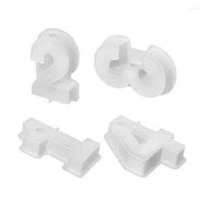 Świecowe uchwyty 4piece DIY Silikonowa forma 3D Ręcznie robione formy uchwytu tynk 1-4 Numer