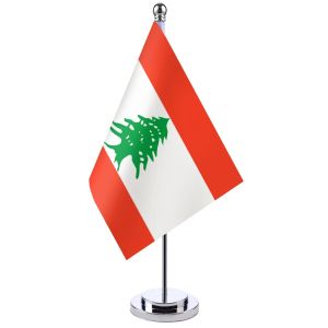 Accessories 14x21cm Office Desk Flag Of Lebanon Banner Boardroom Table Stand Pole The Lebanese National Flag Set Meeting Room Decoration
