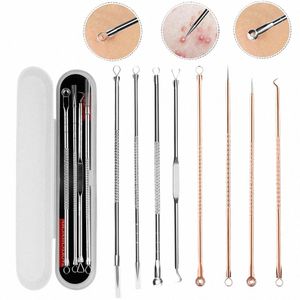 4pcs Acne Needle Set Black Dots Pimple Blackhead Remover Comede Extractor Pore Cleaner Face Cleaning Tools Skin Care Products Z2BC#