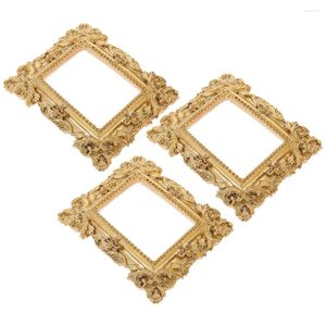 Frames 3 Pcs Mini Po Frame Tabletop Wall Hanging Ornament Gold Picture Bulk