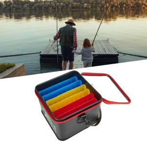 Scatole 48 Slot Squid Jig Box EVA Esca Secchio di stoccaggio in legno Borsa per attrezzatura da pesca in barca Accessori per la pesca addensati multifunzionali