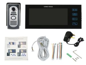 Telefones de porta de vídeo OWSOO Kit de interfone de campainha de telefone colorido de 7 polegadas Câmera externa à prova d'água Monitor interno Visão noturna Home Securi4058823