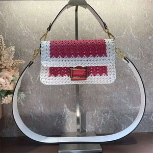 Borse a tracolla 23 Borsa da donna lavorata a maglia colorata di nuova moda con vera pelle di alta qualità Versatile una tracolla alla moda personalizzata