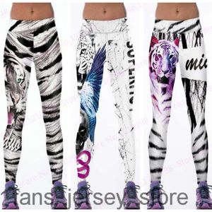 Nyaste kvinnor Slimming Training Fitness Sports Dance Trousers Jogging Wild Tiger Yoga Pants Tight White Black Leopard Leggings