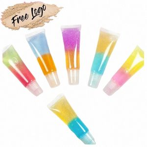 private Label 9colors Double-color Lipgloss Organic Shiny Nourishing Moisturizing Lg Lasting Rainbow Lip Gloss Bulk Makeup w66k#