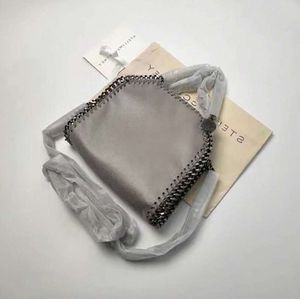 Дизайнерская Stella Mccartney Falabella Мини-большая сумка Роскошная женская металлическая серебристая черная крошечная женская сумка для покупок Кожаная сумка через плечо Walle24