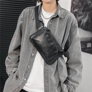 Erkekler Çapraz Vücut Omuz Sling Sırt Çantası Göğüs Çanta Poşeti Gerçek Deri Sıradan Seyahat Retro Erkek Crossbody Messenger Yan Torbalar Kızlar Erkekler Sırt Çantaları