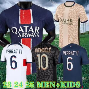 Maillot Mbappe Futbol Formaları Çocuk Kiti 24/25 Oyuncu Versiyon Eğitim Öncesi Maç 2023 2024 Maglia Paris Home Futbol Gömlek Hakimi Fabian Vitinha O Dembele S-4XL