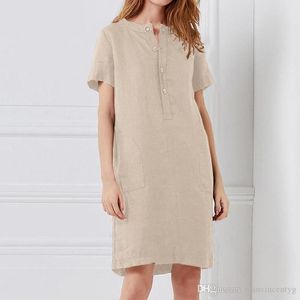 Kadınlar 2020 Şık Moda Düğmeleri Pileli midi elbise vintage yaka yaka kısa fener kollu kadın elbiseler büyük boy 005