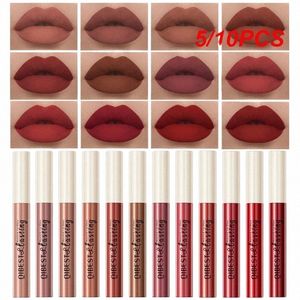 5/10pcs أحمر الشفاه الأسود أبيض أحمر الشفاه شفاه الشفاه مكياج الشفاه لمعان N-Stick Cup 24 Color Lip Glaze Cosmetics M88f#