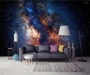 Wallpapers Xue su personalizado papel de parede 3d mural criativo bela galáxia estrelada espetacular atmosférica sala de estar parede de fundo