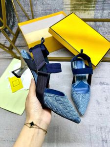 Mode colibri lite chenille dewheel kvinnor sandal designer filo läder denim hög klackar sexiga festskor storlek 35-41