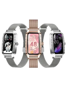 Relógios 2022 novo relógio inteligente moda feminina cinta de aço pulseira freqüência cardíaca monitor pressão arterial eletrônico smartwatch