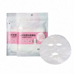 100 PCS Plastik Film Cilt Bakımı Tam Yüz Temizleyici Maske Kağıt Tek Kullanım Maskeleri 61WC#