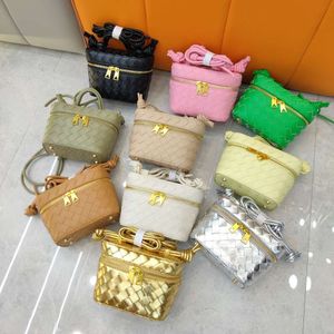 Shoulder Bags Genuine Leather Woven Makeup Bag Cowhide Fashion Knot Handheld One Crossbody Box Baobao Girl