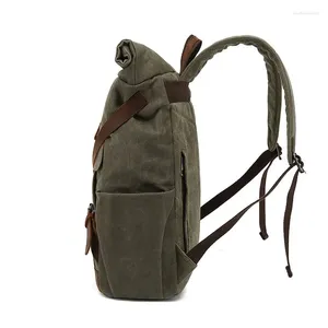 Backpack Waterproof vintage woskowany płótno mężczyźni plecaki wypoczynek plecak w szkolnej szkolne torby laptopa szpiegowe ramiona worki na ramiona
