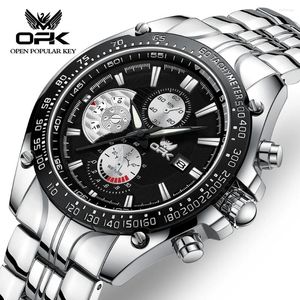 Zegarstka na rękę OPK 6020 Kwarcowy Zegarek dla mężczyzn Oryginalny luksusowy zegar ręczny 40 mm Big Dial Top Brand Sukienka zegarki 2024