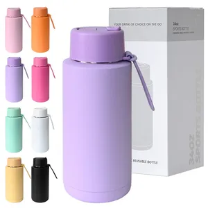 Water Bottles 34oz Frank Green Sports Drink Double Wall Insulated Vacuum Stainless Steel Ceramic Coated Lined Reusable