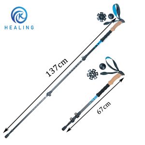 Sticks 100% 3K kolfiber Trekking Poles 3Section Flexibel Ultralight Portable Camping Trekking Poles Portable Travel Climing Handing