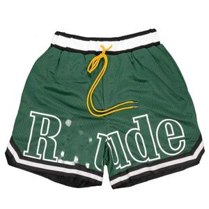 Shorts gimnastyczne Szorki Rude Man Mężczyźni Krótki projektant hip-hopowy wzorzyste pięć punktów szorty biegowe Sport Sport Szybkie suche szorty Rhude Shorts Luksusowe spodenki do koszykówki Y2