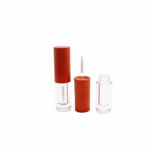 Ctainers tom läppglans bas 1,5 ml mini söt rund form orange lock diy makeup plastförpackning läppglossrör påfyllningsbar e6bx#