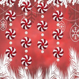 Decorações de Natal Decoração de árvore Ornamentos Simulação Pirulito Vermelho e Branco Pingente de Doces 2024 Ano para Casa