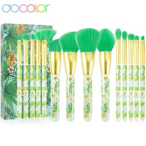 DOCOLOR 14PCS Makeup Brushes Face Powder Eyeshadow Borsts Professionella syntetiska hår Make Up Brush Foundation Blending Contour 240311