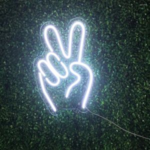 Party Supplies „Victory Hand“ Custom Neon Sign Room Decor.Kaufen Sie Logo-Wandkunst-RGB-LED-Streifenlichtdekor