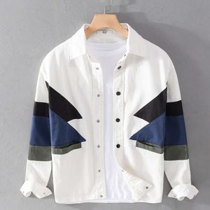 Spring Autumn Men's Trendy Patchwork Color Contrast Loose and Handsome American Casual Work Jacket TOP 9810