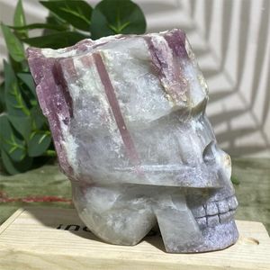 Decorative Figurines 1177g Natural Crystal Pink Tourmaline Carving Handmade Crafts Beauty Minerals Spiritual Feng Shui Reiki Living