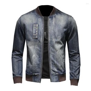 Herrjackor herr baseball denim kappa mode vintage jeans jacka vår höststativ colle casual outwear s-3xl