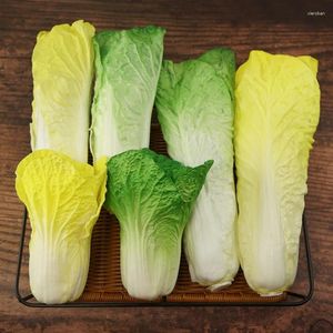 Decorative Flowers 1pc Artificial Vegetable Chinese Cabbage Leaves Simulation Fake Greens Foods Home Party Kitchen Festival Decoration Model