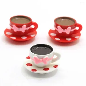 Dekorativa blommor 20/50st 25 26mm Lovely Bow Coffee Tea Cup Flat Back Mini Dolls Diy Jewelry Findings Flatback Harts Cabochons Charms