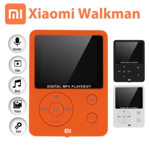Hörlurar Xiaomi LCD -skärm Walkman MP3 MP4 Spelare Support upp till 64 GB TF Memory Card Fi FM Radio Mini USB Music Player Photo Viewer Ebook