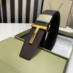 Luxus Designer Tom Gürtel Neue Herren Bekleidungsaccessoires Gürtel Große Schnalle Mode Damen Hochwertiges 3A+ Echtleder Breite 3,8 cm Bund mit Box und Staubbeuteln