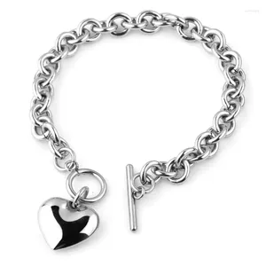 Charm armband smycken deco hjärta formad växel armband rostfritt stål kedja hänge halsband