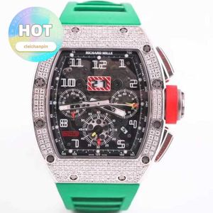 Relógio de pulso RM Série RM011-FM Platina Voltar Diamante Máquinas Esportivas Oco Moda Casual