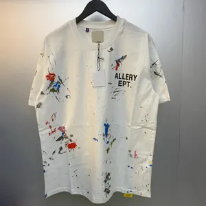 Tasarımcı Tshirt Erkekler Lüks T Shirt Gallerly Grafik Tee Depts Kadın Erkek Gömlek Moda Tide Marka Kısa Kol Polo Y2K