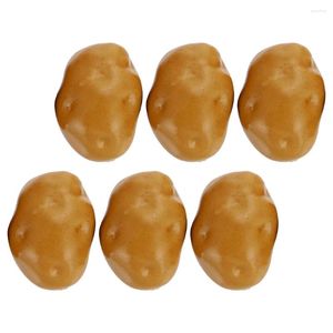 Decorative Flowers 6 Pcs Simulation Potatoes Shape Adornments Small Props Fake Vegetable Models Food Modeling Ornaments Artificial