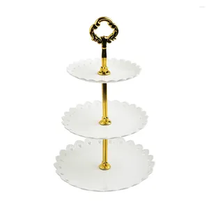 Plates 1 X 3-tiers Cake Stand ABS Plastic 3 Layer Fruit Plate Tray Display Birthday Party Dessert Wedding