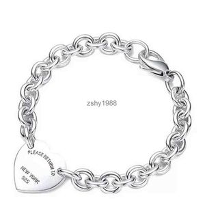 2023 Bracelet For Women 925 Sterling Silver Heart-shaped Pendant O-shaped Chain High Quality Luxury Brand Jewelry Girlfriend Gift