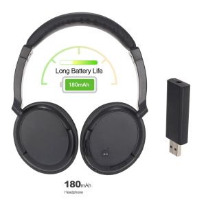 Hörlurar/headset FM Trådlösa hörlurar Överear Musikörlurar med sändare 3,5 mm RCA Wired Headset Support FM Radio för TV PC -telefon