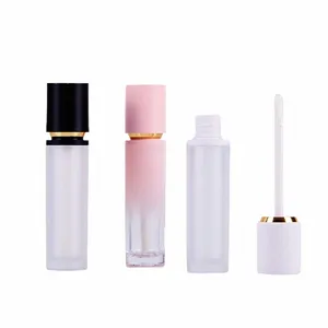 30/50st Lip Gloss Tube tom flaskrundform 8 ml gradinet rosa frostade förpackningar kosmetiska lipgloss ctainers w17t#